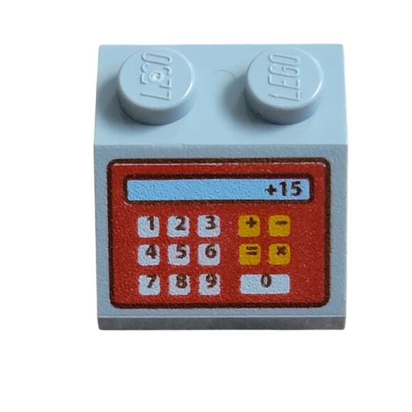 LEGO Cash Register Red‎ Gray Slope Brick 3039pb062 Replacement Parts Pieces Toys - Picture 1 of 3